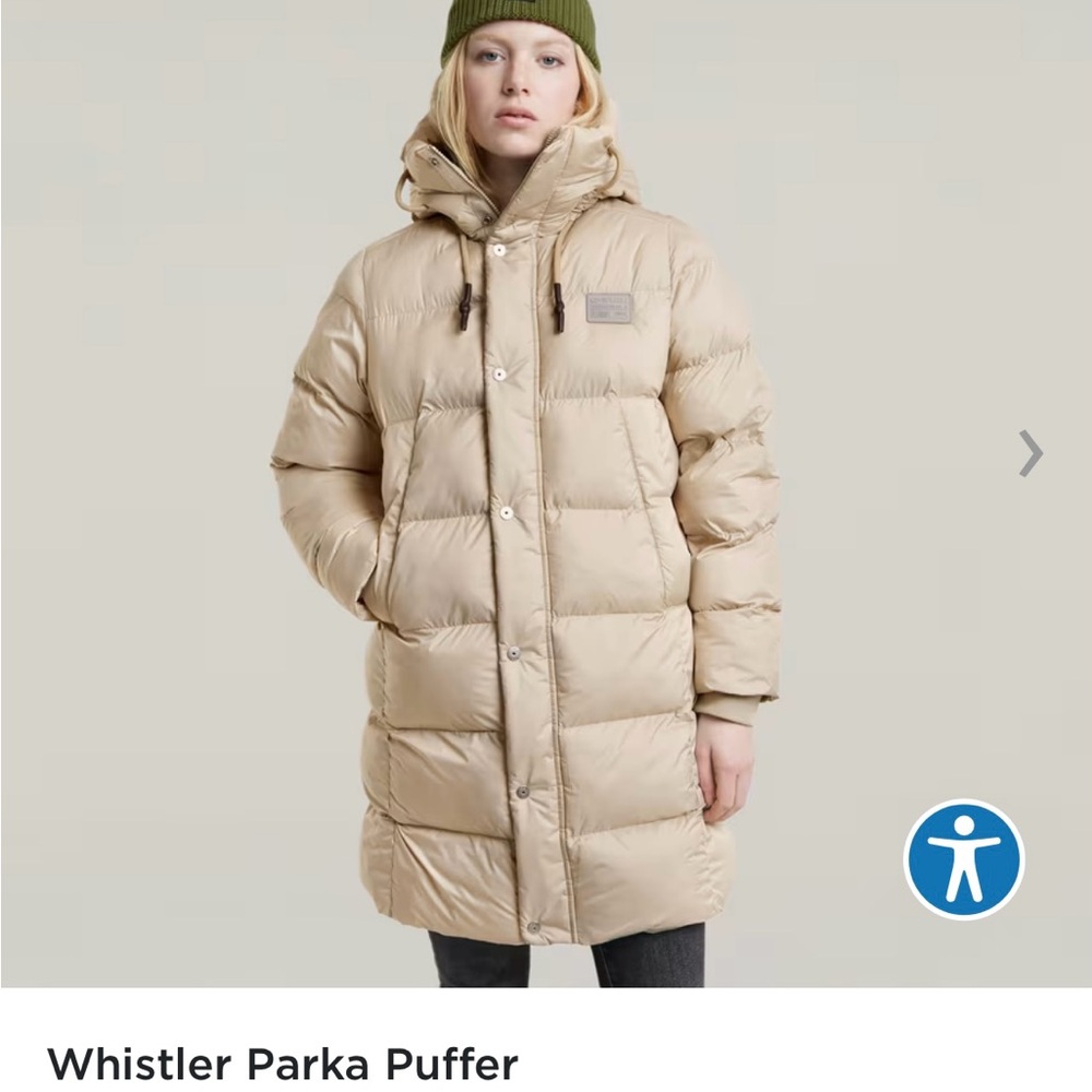 NWT! G-Star Whistler Parka Puffer - Beige/cream
